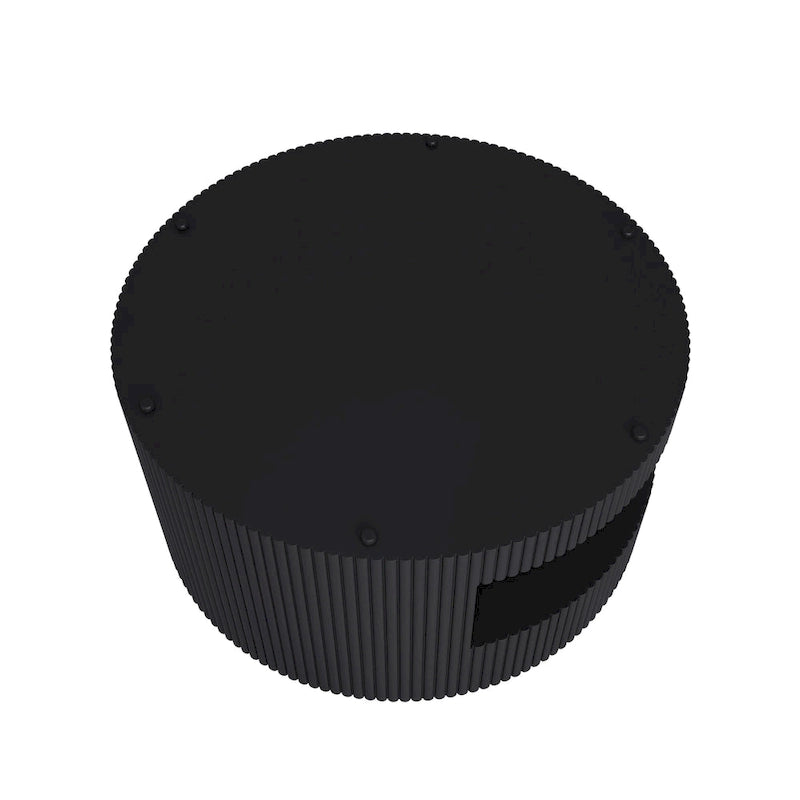 Modern Round Coffee Table with Two-Tier Storage and Fluted Design