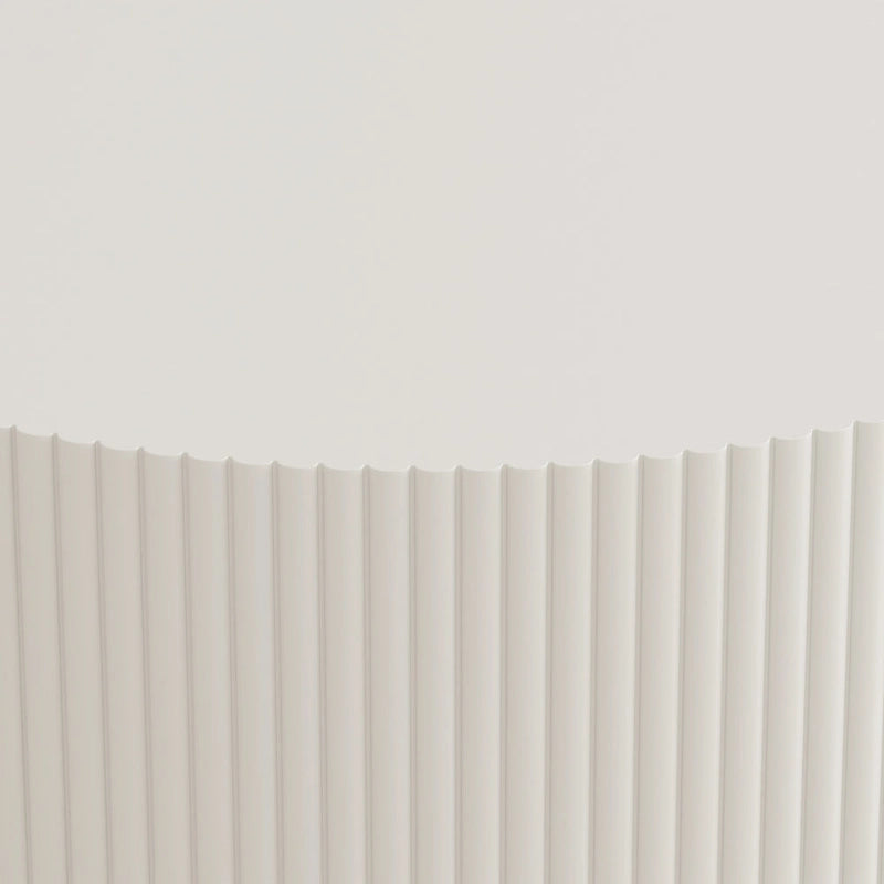 Modern Round Coffee Table with Two-Tier Storage and Fluted Design
