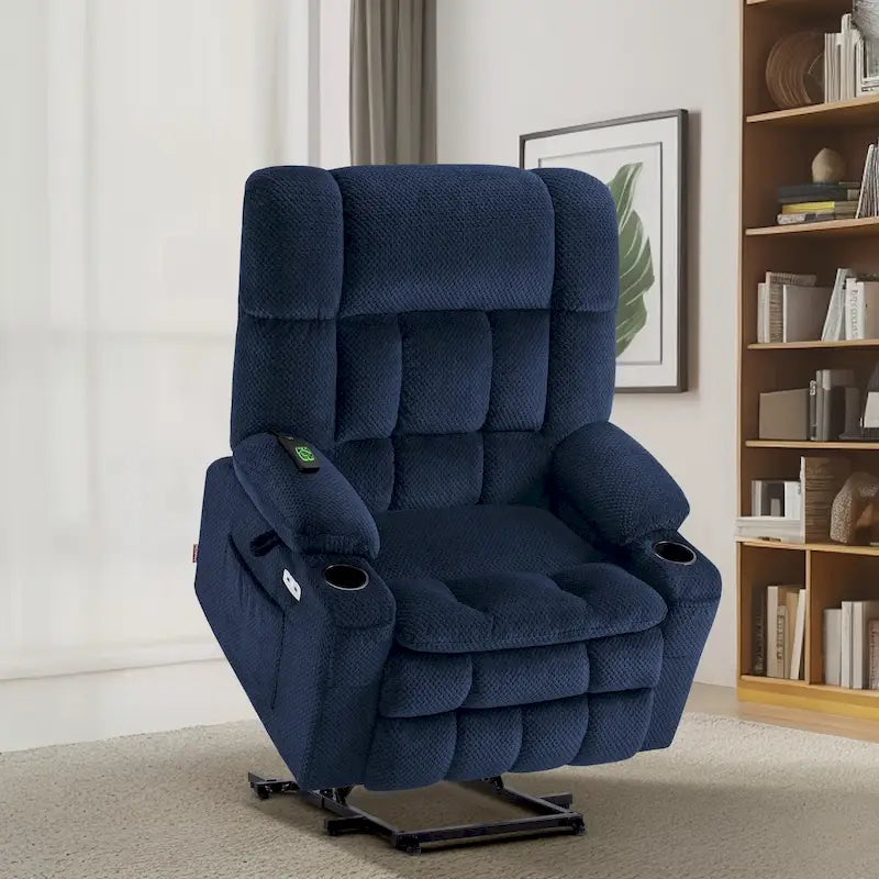 Dual-Motor Power Lift Recliner with Massage, Heat and USB
