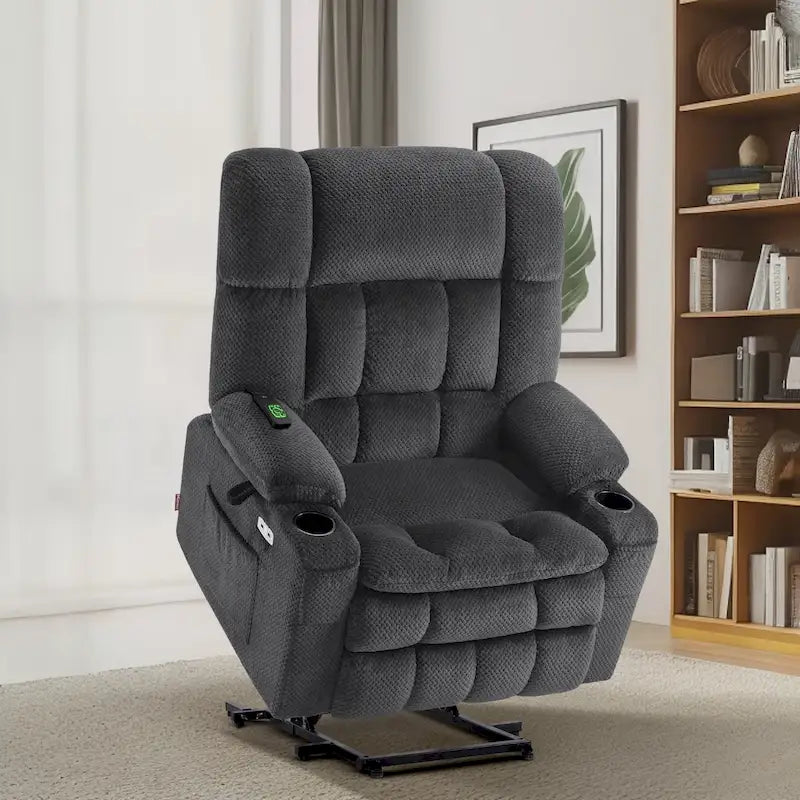 Dual-Motor Power Lift Recliner with Massage, Heat and USB