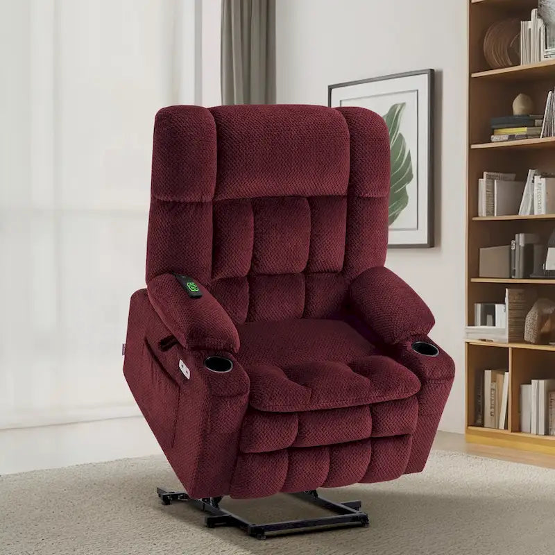 Dual-Motor Power Lift Recliner with Massage, Heat and USB