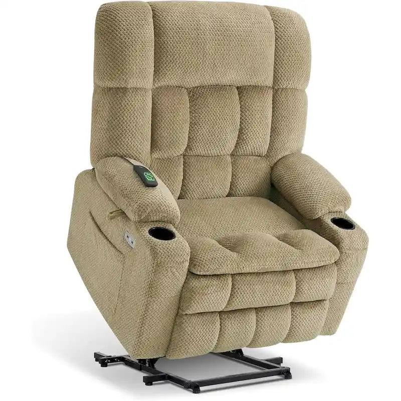 Dual-Motor Power Lift Recliner with Massage, Heat and USB