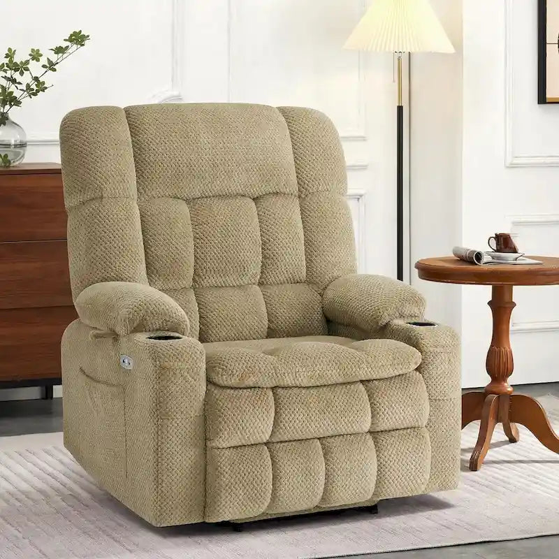 Dual-Motor Power Lift Recliner with Massage, Heat and USB