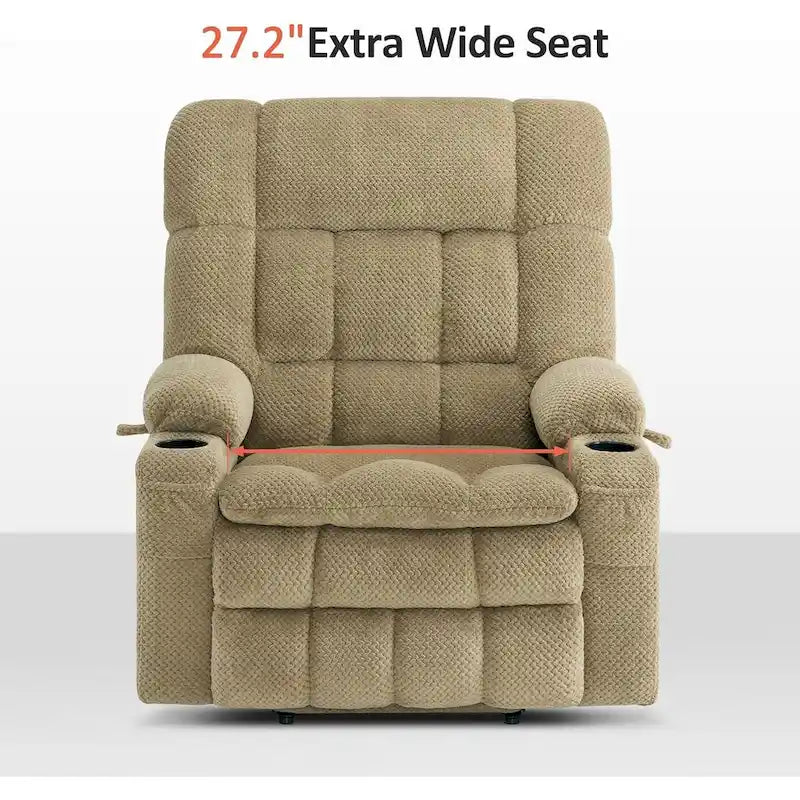 Dual-Motor Power Lift Recliner with Massage, Heat and USB