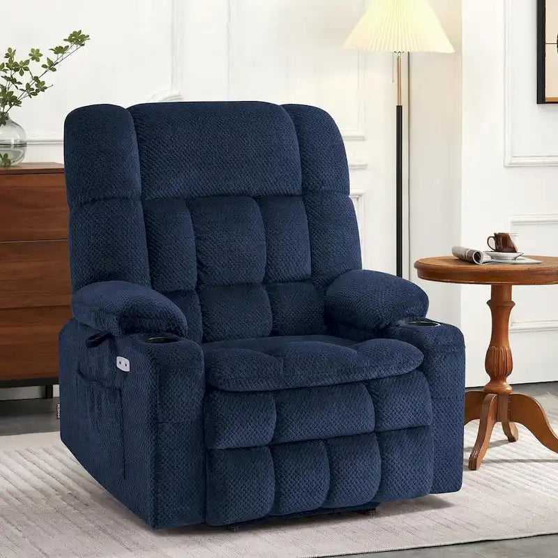 Dual-Motor Power Lift Recliner with Massage, Heat and USB