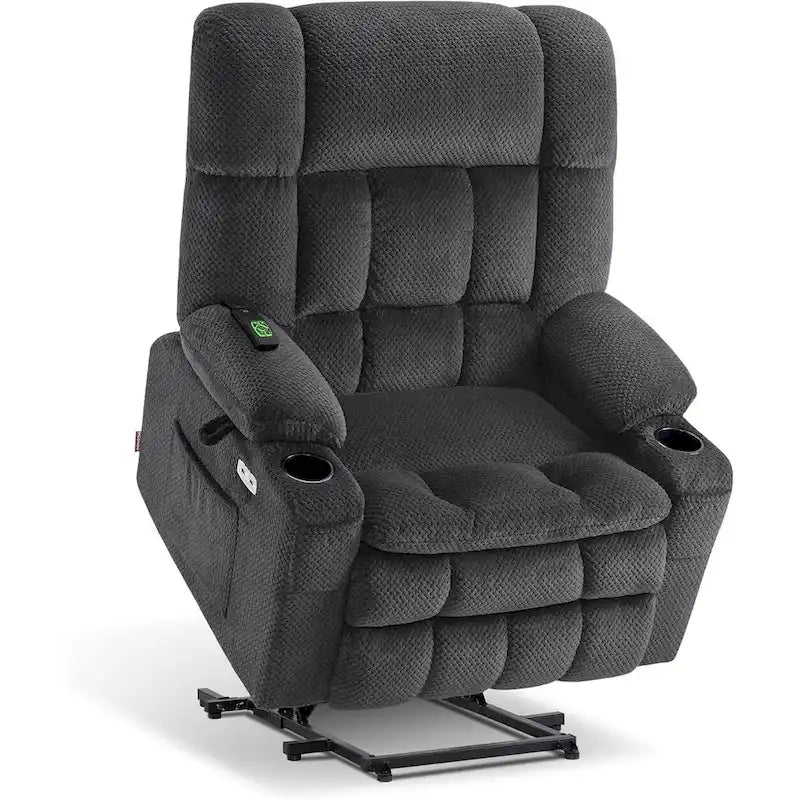 Dual-Motor Power Lift Recliner with Massage, Heat and USB