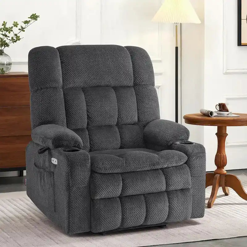 Dual-Motor Power Lift Recliner with Massage, Heat and USB