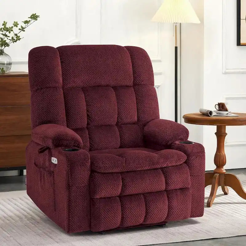 Dual-Motor Power Lift Recliner with Massage, Heat and USB