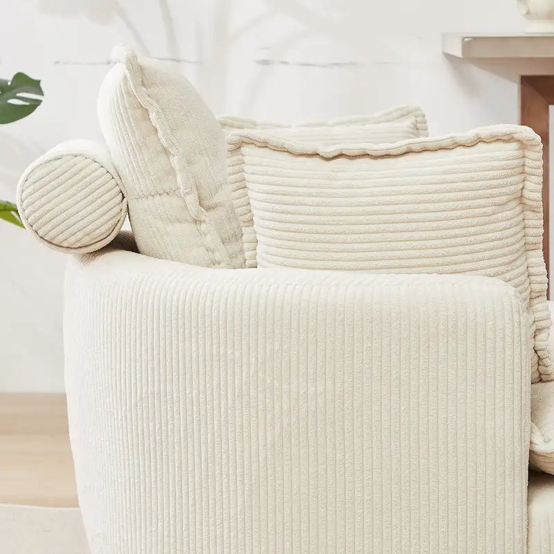 Oversized Swivel Barrel Chair with Storage Ottoman