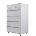 Modern Six-Drawer Dresser with Metal Slides and Steel Legs