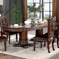 Traditional Expandable Dining Table with Cherry Finish and Pedestal Base