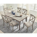 Gray Rectangular Melamine Top Dining Table with Reclaimed Wood Style