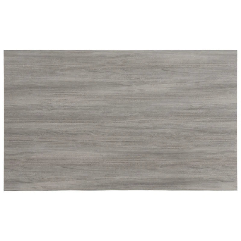 Gray Rectangular Melamine Top Dining Table with Reclaimed Wood Style