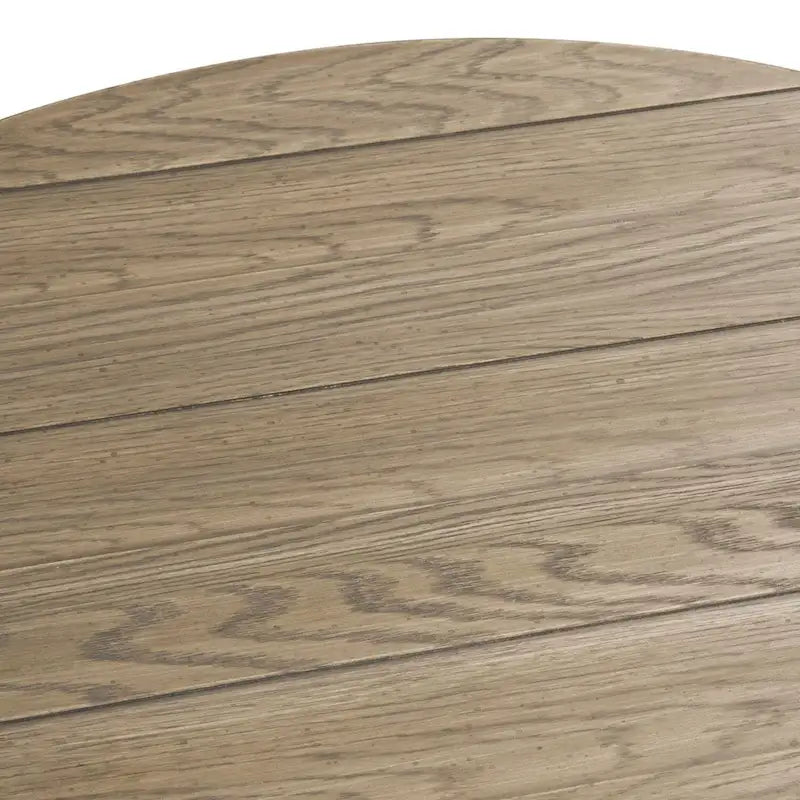 Round Pedestal Chairside Table with X-Base and Planked Top