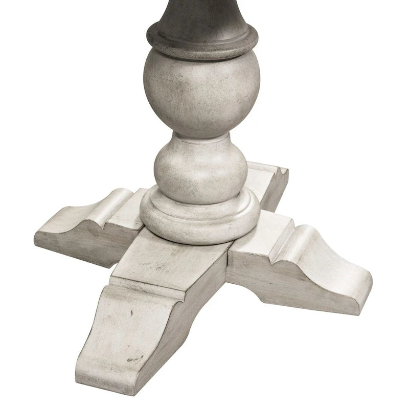 Round Pedestal Chairside Table with X-Base and Planked Top