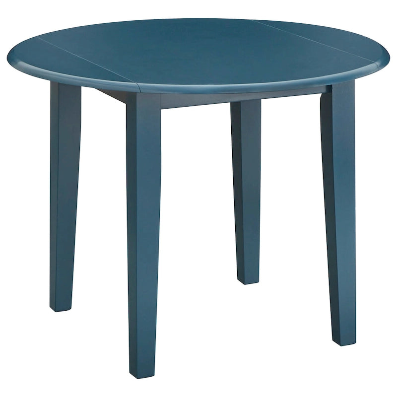 Solid Rubberwood Drop-Leaf Dining Table with Space-Saving Design