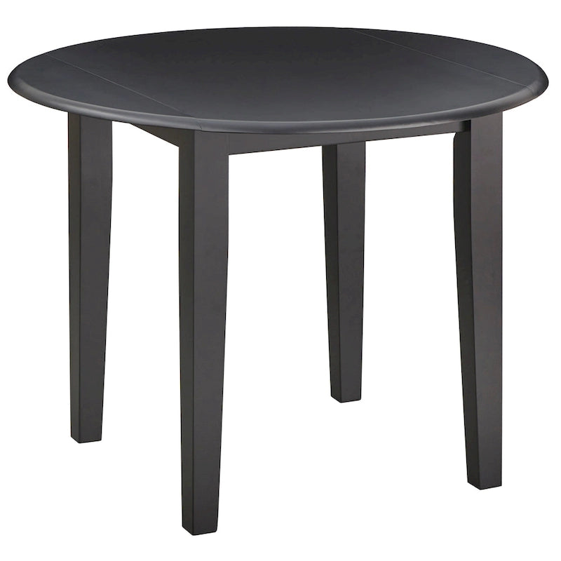 Solid Rubberwood Drop-Leaf Dining Table with Space-Saving Design