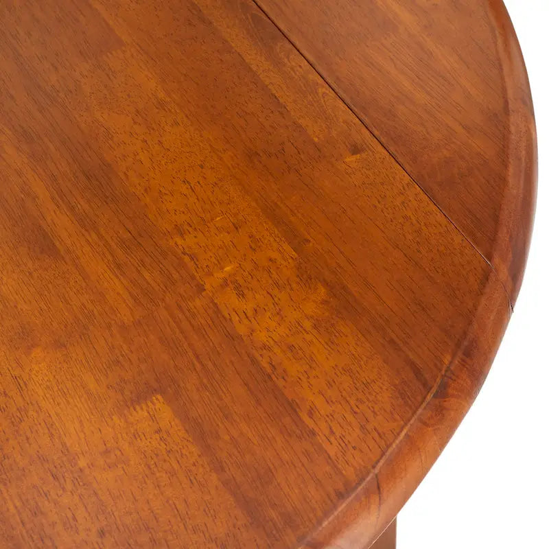 Solid Rubberwood Drop-Leaf Dining Table with Space-Saving Design