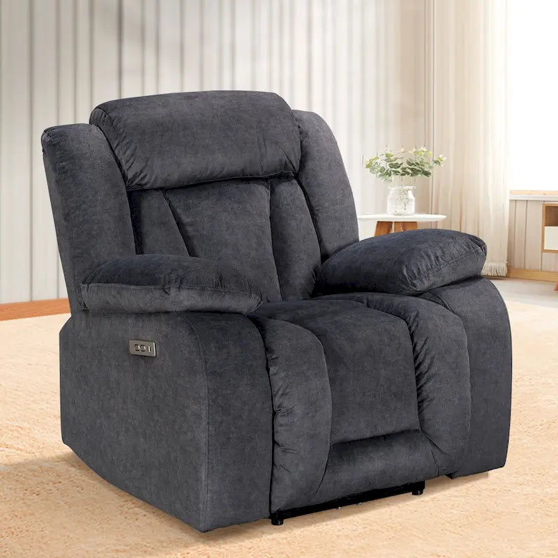 Upholstered Wall-Hugger Recliner with Massage, Heat and Soft Padded Arms