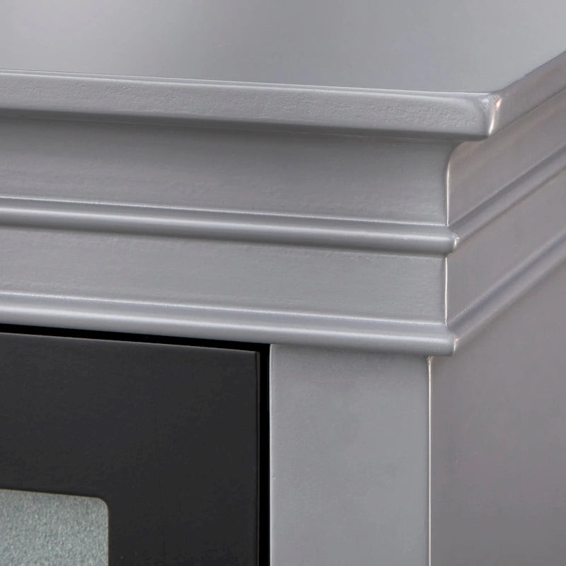 Frosted Glass Buffet Cabinet with Four Doors and Adjustable Shelves