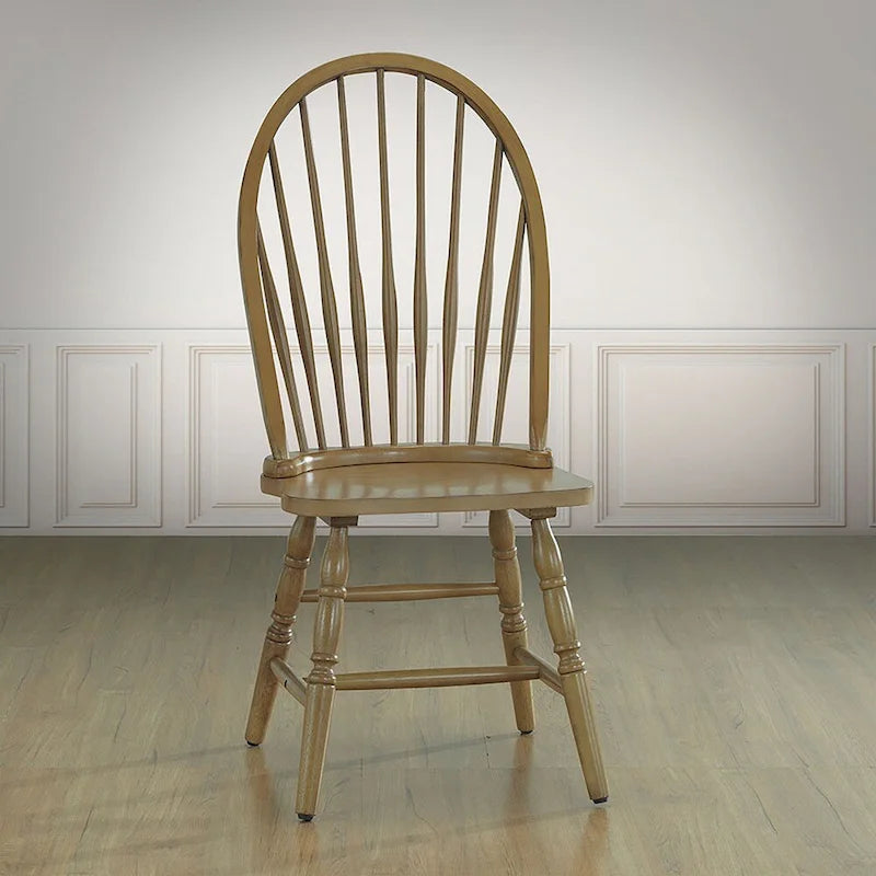 Rubberwood Dining Chair with High Slat Back and Sculpted Legs
