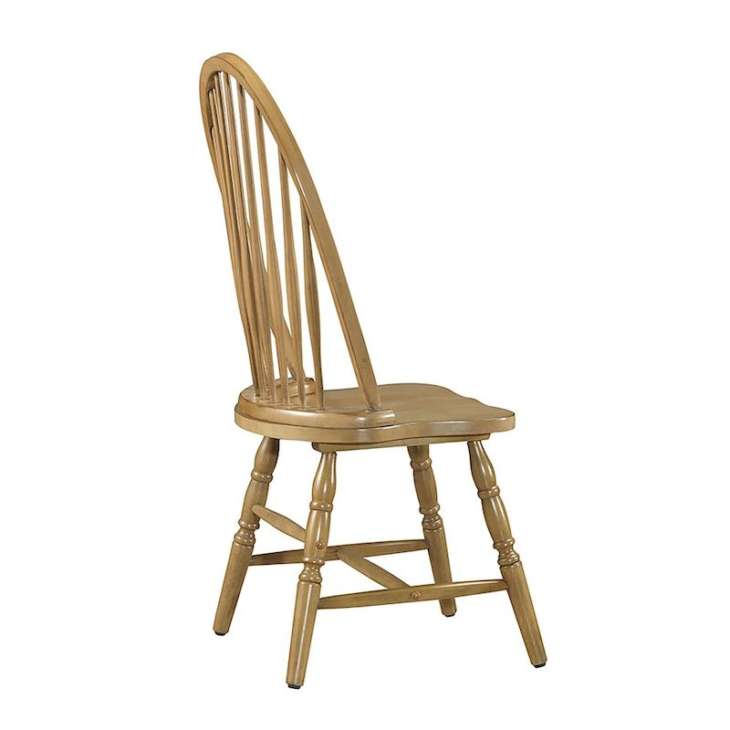 Rubberwood Dining Chair with High Slat Back and Sculpted Legs