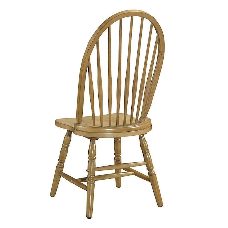Rubberwood Dining Chair with High Slat Back and Sculpted Legs