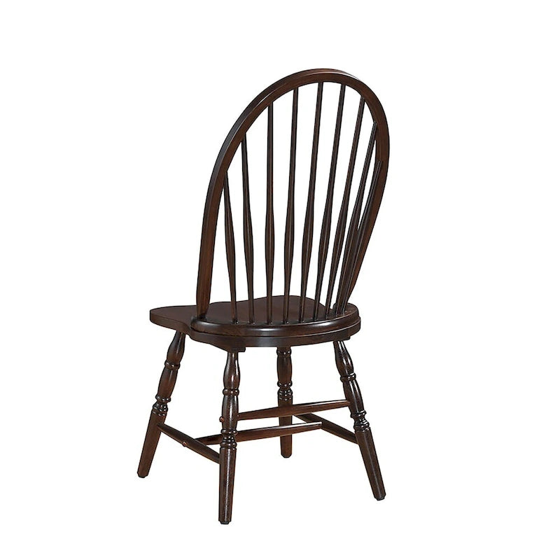 Rubberwood Dining Chair with High Slat Back and Sculpted Legs