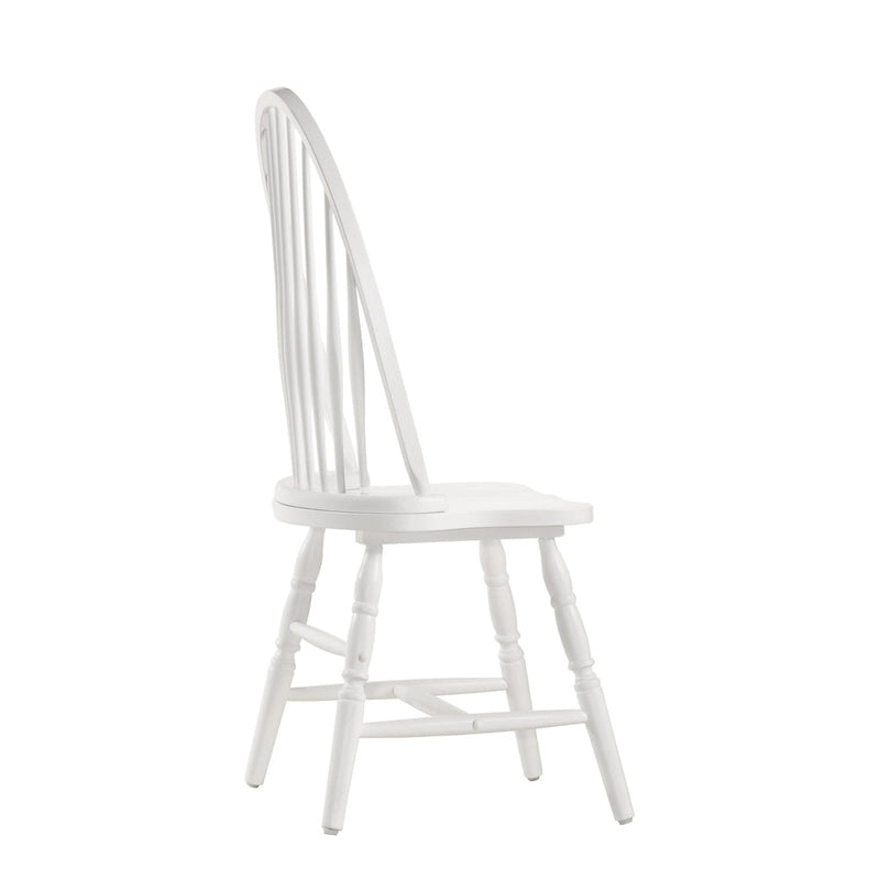 Rubberwood Dining Chair with High Slat Back and Sculpted Legs