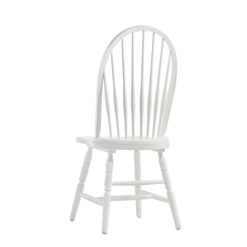 Rubberwood Dining Chair with High Slat Back and Sculpted Legs