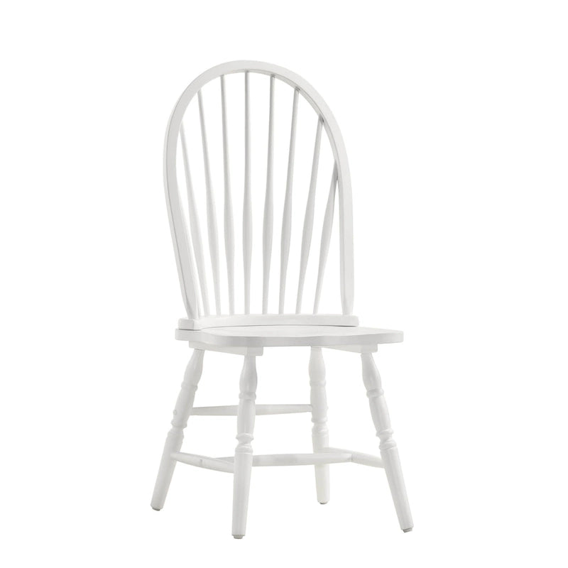 Rubberwood Dining Chair with High Slat Back and Sculpted Legs