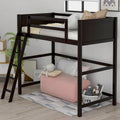 Solid Pine Loft Bed with Guardrails, Ladder and Slat Support