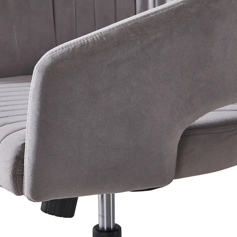Velvet Swivel Office Chair with Gold Frame, Casters and Adjustable Height