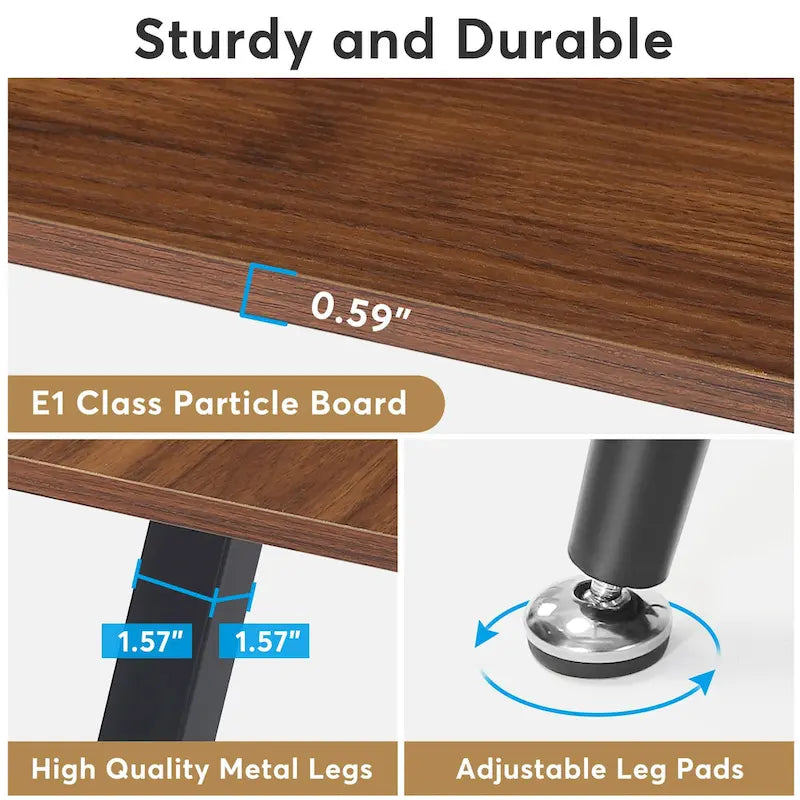 Modern Rectangular Conference Table with Veneered Top and Metal Legs