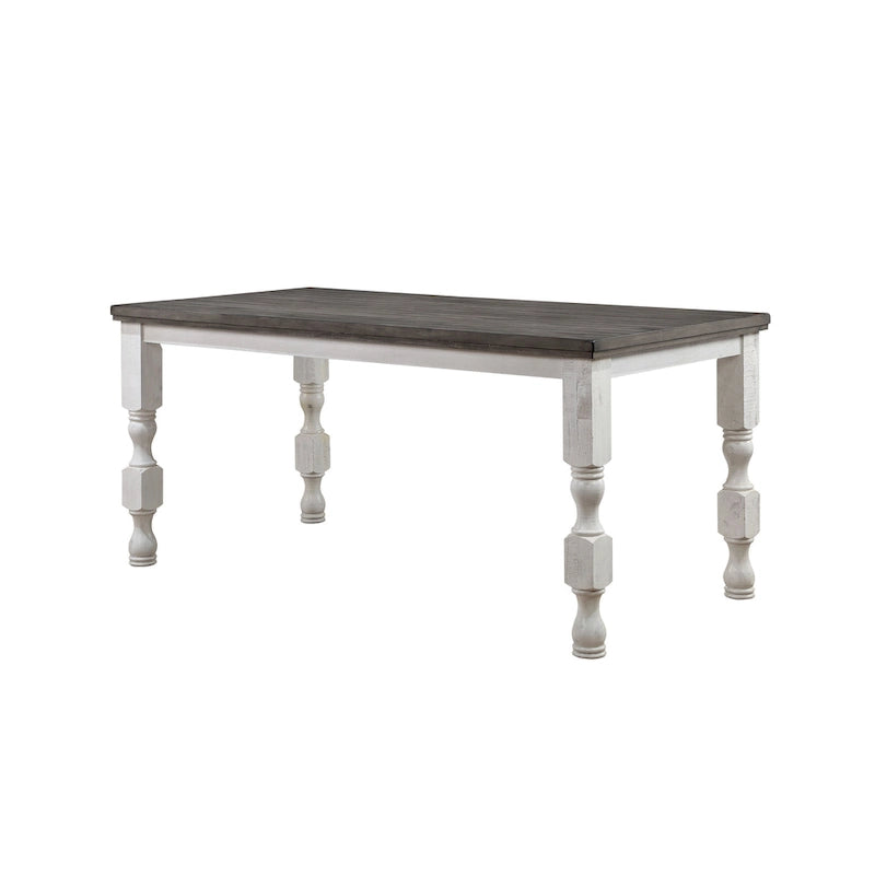 Rustic Counter-Height Dining Table with Two-Tone Finish and Turned Legs