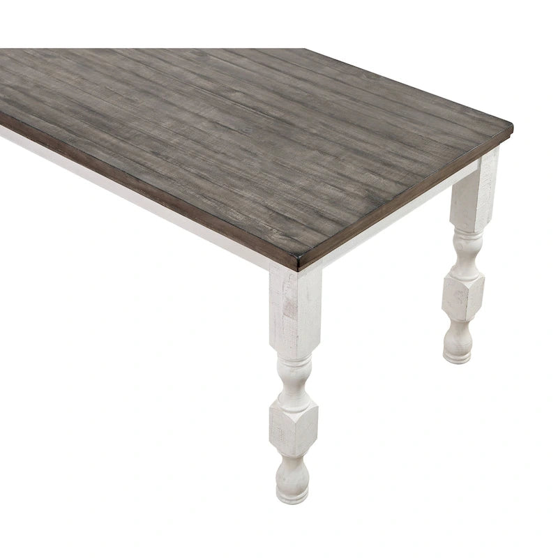Rustic Counter-Height Dining Table with Two-Tone Finish and Turned Legs