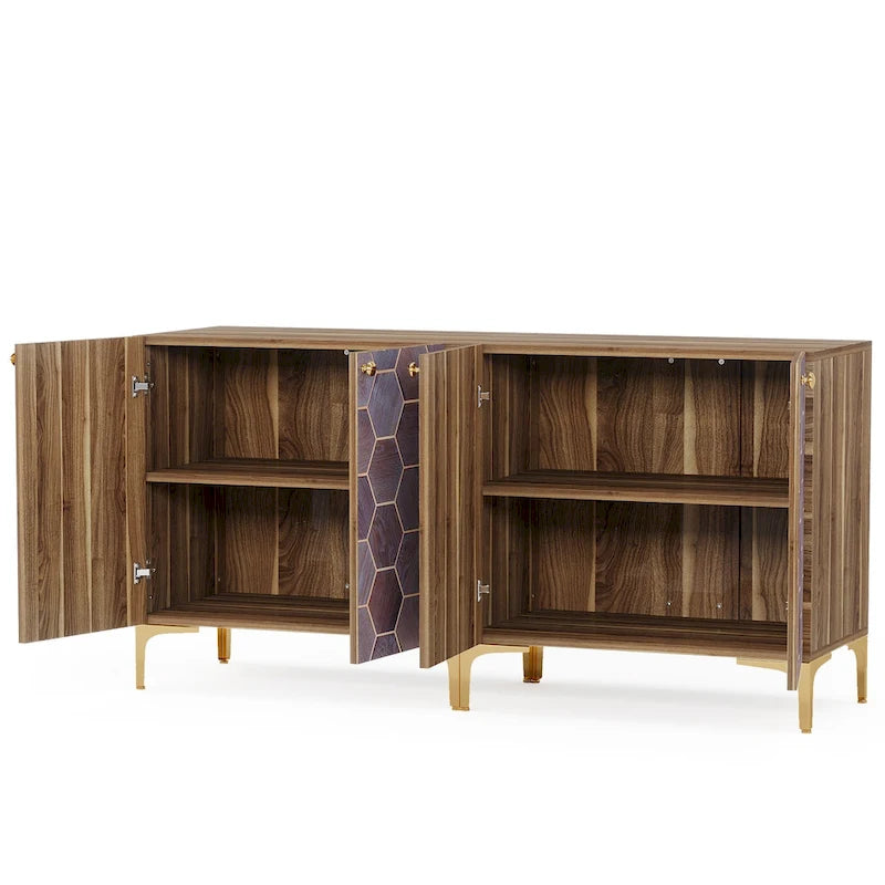 Credenza moderna con ante scorrevoli e ripiani