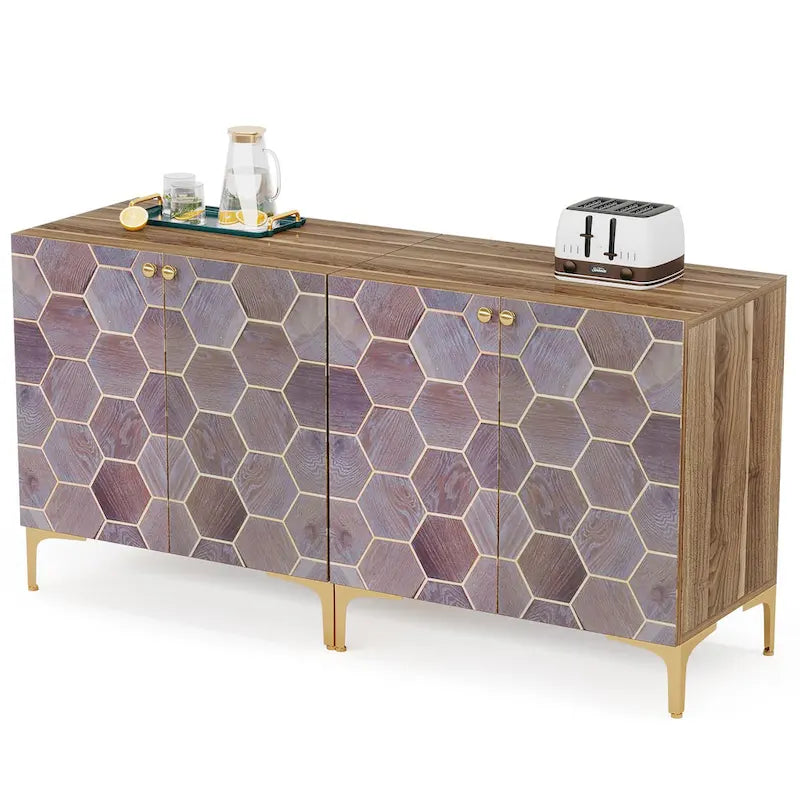 Credenza moderna con ante scorrevoli e ripiani