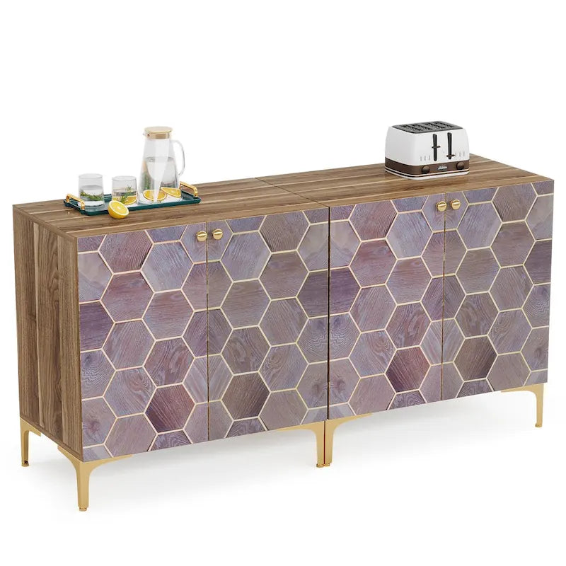 Credenza moderna con ante scorrevoli e ripiani