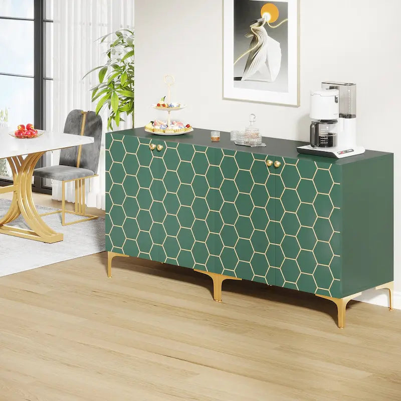 Credenza moderna con ante scorrevoli e ripiani