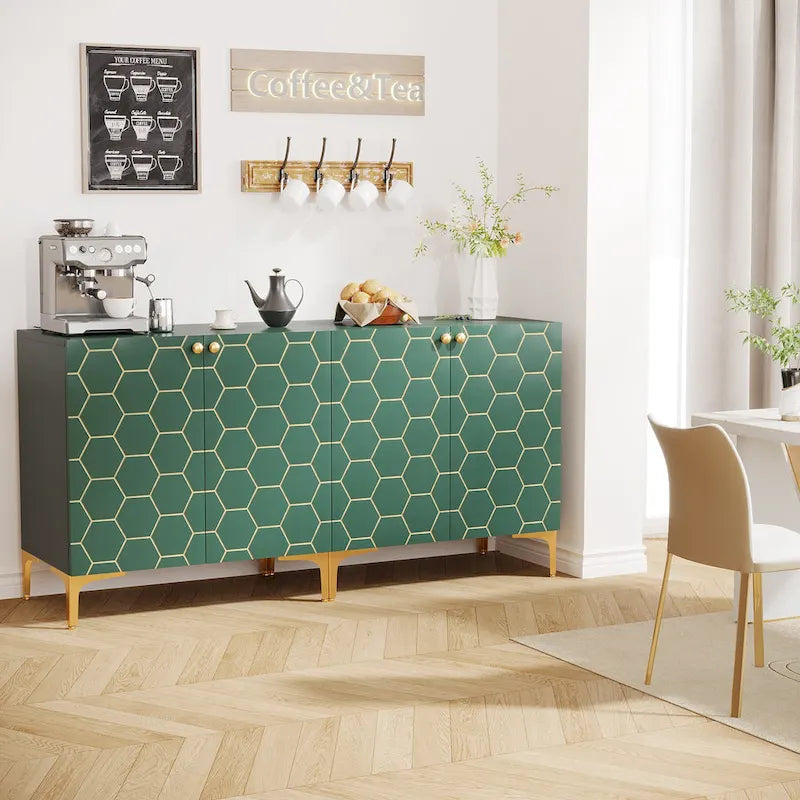 Credenza moderna con ante scorrevoli e ripiani