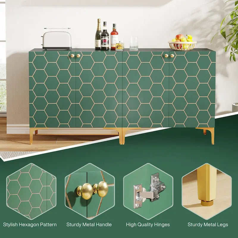 Credenza moderna con ante scorrevoli e ripiani