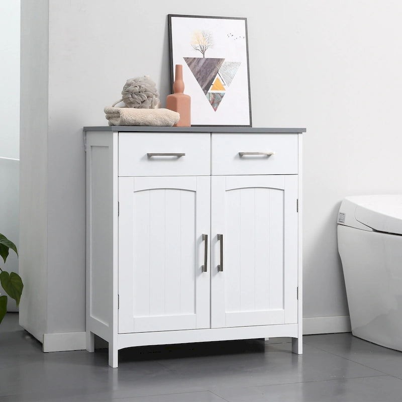 Freestanding Bathroom Storage Cabinet with Drawers and Doors