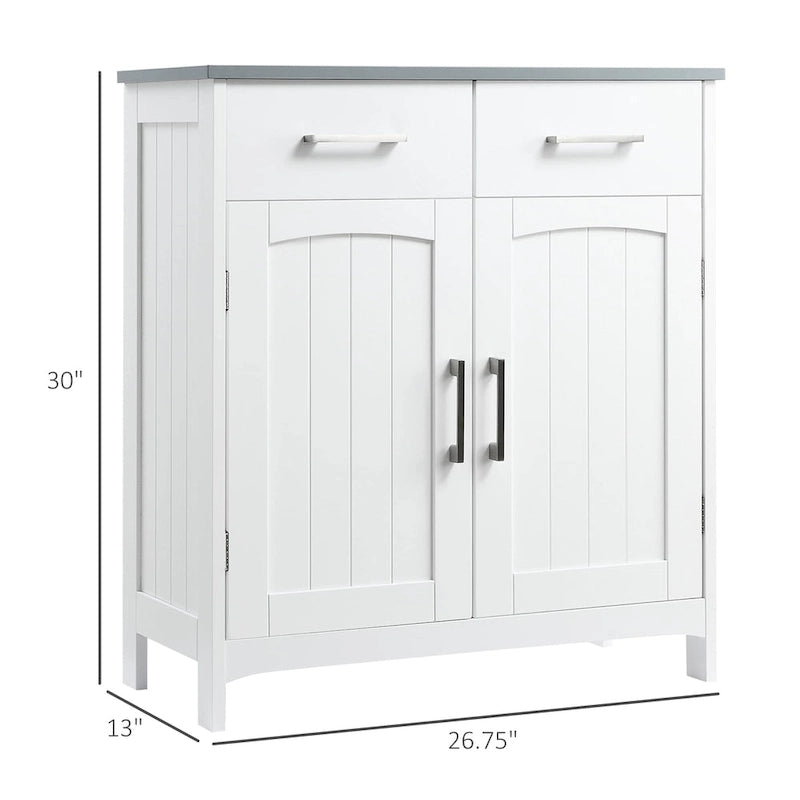 Freestanding Bathroom Storage Cabinet with Drawers and Doors