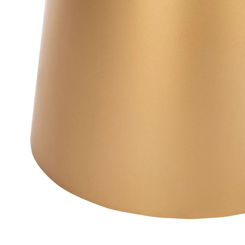 Marble Top Pedestal End Table with Metal Base