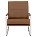 Upholstered Accent Armchair with Sloped Seat and Chrome Curved Legs