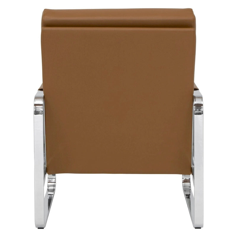 Upholstered Accent Armchair with Sloped Seat and Chrome Curved Legs