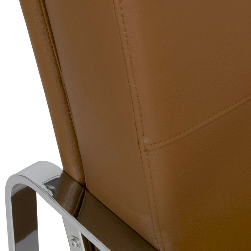 Upholstered Accent Armchair with Sloped Seat and Chrome Curved Legs