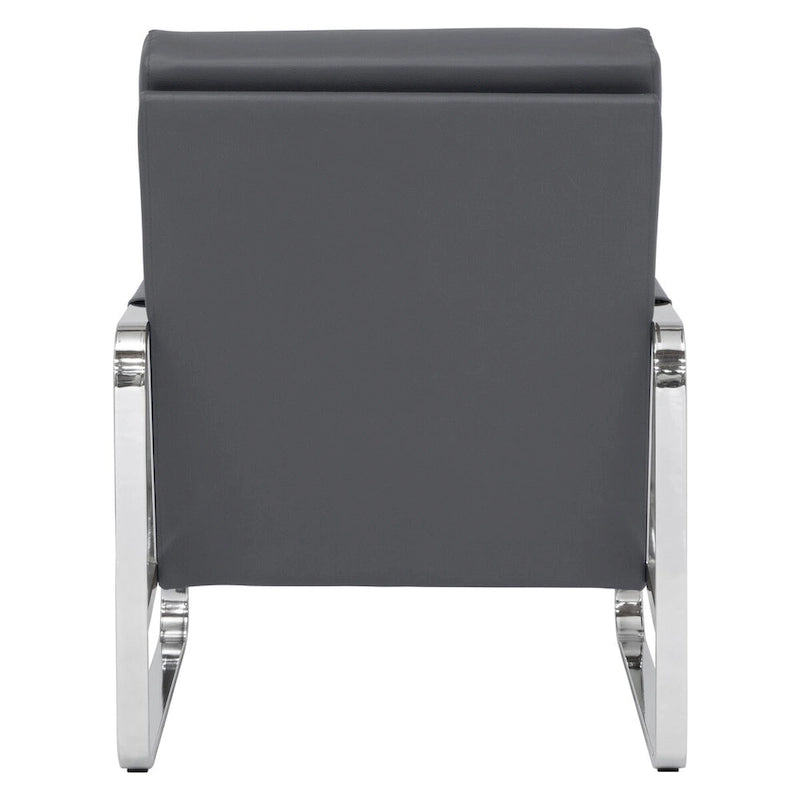 Upholstered Accent Armchair with Sloped Seat and Chrome Curved Legs