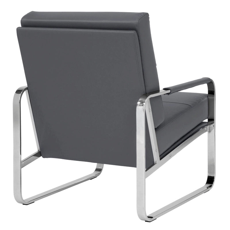 Upholstered Accent Armchair with Sloped Seat and Chrome Curved Legs